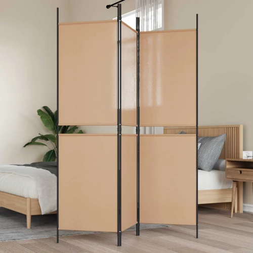vidaXL 3-Panel Room Divider Μπεζ 150 x 180 cm Ύφασμα