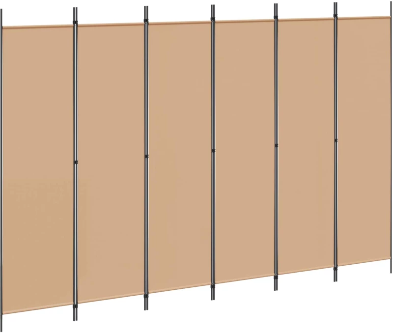 vidaXL Διαχωριστικό Δωματίου 6-Πάνελ Μπεζ 300 x 200 cm Ύφασμα