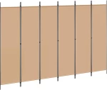 vidaXL Διαχωριστικό Δωματίου 6-Πάνελ Μπεζ 300 x 200 cm Ύφασμα