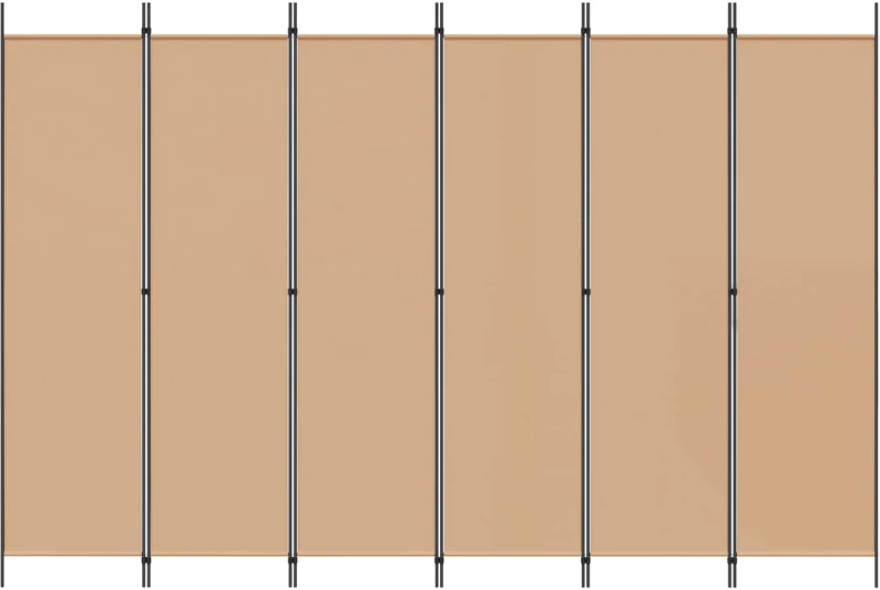 vidaXL Διαχωριστικό Δωματίου 6-Πάνελ Μπεζ 300 x 200 cm Ύφασμα