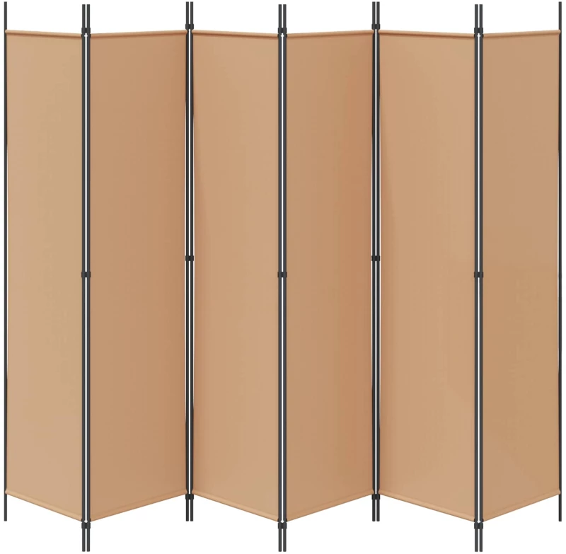vidaXL Διαχωριστικό Δωματίου 6-Πάνελ Μπεζ 300 x 200 cm Ύφασμα