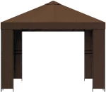 vidaXL Κιόσκι 3 x 3 m Καφέ Πολυεστέρας και Χάλυβας 190 gsm