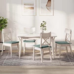 vidaXL Μαξιλάρια καθισμάτων 4 pcs Θαλασσί 40 x 40 x 3 cm Βελούδο