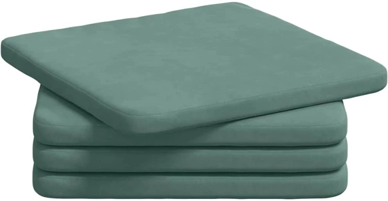 vidaXL Μαξιλάρια καθισμάτων 4 pcs Θαλασσί 40 x 40 x 3 cm Βελούδο