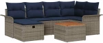 vidaXL Σετ Καναπέ Κήπου με μαξιλάρι 7 pcs Γκρι συνθετικό ρατάν