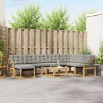 vidaXL Σειρά Καναπέ Εξωτερικού 9 pcs Λευκό και Ανοιχτό Γκρι