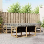 vidaXL Σειρά Καναπέ Εξωτερικού 7 pcs Λευκό και Ανοιχτό Γκρι