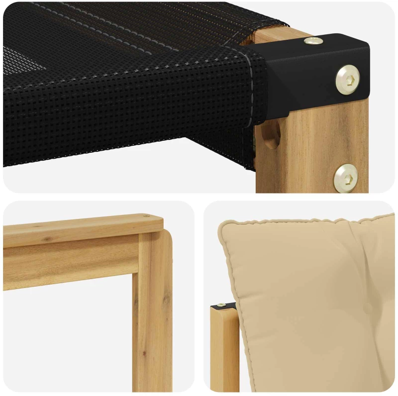 vidaXL Σειρά Καναπέ Εξωτερικού με μαξιλάρι 7 pcs Λευκό και Μπεζ