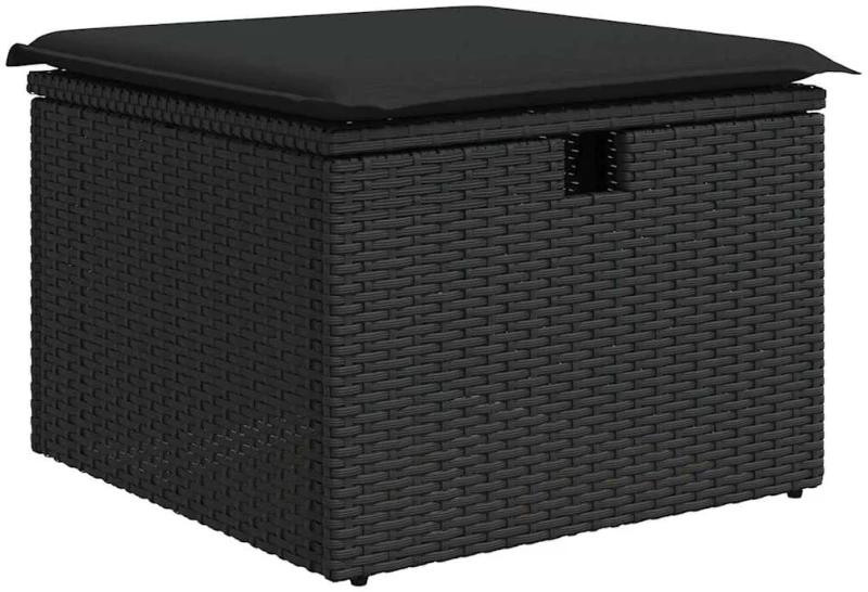 vidaXL Σετ Καναπέ Κήπου με μαξιλάρι 9 pcs Μαύρο συνθετικό ρατάν