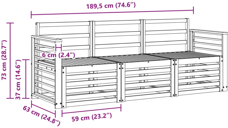 vidaXL Σετ Καναπέ 3 pcs