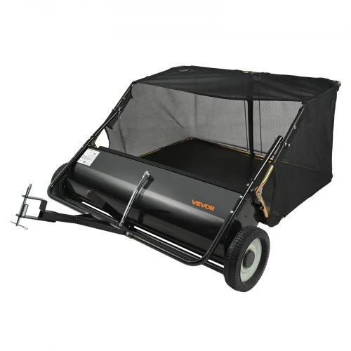Σάρωθρο γκαζόν VEVOR Tow Behind, 111,7 cm Pull Behind Lawn Sweeper, 25 cu.ft Συλλέκτης φύλλων και γρασιδιού μεγάλης χωρητικότητας, βαρέως τύπου σάρωθρο κήπου με ρυθμιζόμενο ύψος σάρωσης για αυλή, γκαζόν, αγρόκτημα