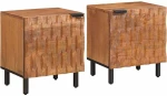 vidaXL Κομοδίνο 2 pcs Καφέ 40 x 33 x 46 εκ. Στερεό ξύλο μάνγκο