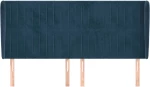 vidaXL Κεφαλάρι με ΠτερύγιαΣκούρο Μπλε 203x23x118/128 εκ. Βελούδινο