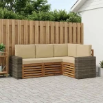 vidaXL Σετ Καναπέ με μαξιλάρι 4 pcs Στερεό Ξύλο Ακακίας