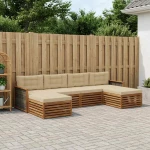 vidaXL Σετ Καναπέ με μαξιλάρι 6 pcs Στερεό Ξύλο Ακακίας