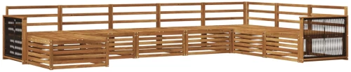 vidaXL Σειρά Καναπέ Εξωτερικού 8 pcs Φυσικό