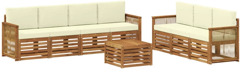 vidaXL Σετ Καναπέ με μαξιλάρι 8 pcs Στερεό Ξύλο Ακακίας