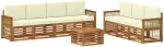 vidaXL Σετ Καναπέ με μαξιλάρι 8 pcs Στερεό Ξύλο Ακακίας
