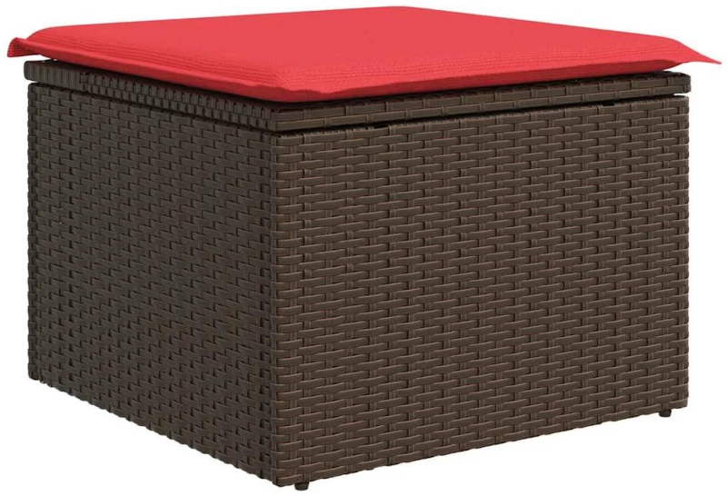 vidaXL Σετ Καναπέ Κήπου με μαξιλάρι 8 pcs Καφέ Πολυ Ρατάν