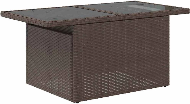 vidaXL Σετ Καναπέ Κήπου με μαξιλάρι 8 pcs Καφέ Πολυ Ρατάν