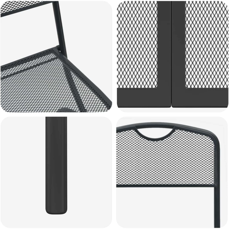 vidaXL Σετ Εξωτερικών Επίπλων 9 pcs Ανθρακί Σίδηρος και Χάλυβας