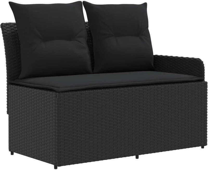 vidaXL Σύνολα επίπλων με μαξιλάρι 8 pcs Μαύρο Ράτα PE