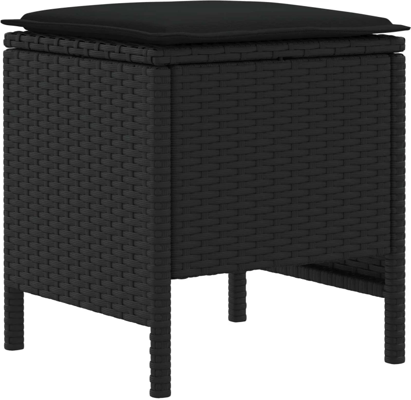 vidaXL Σύνολα επίπλων με μαξιλάρι 8 pcs Μαύρο Ράτα PE