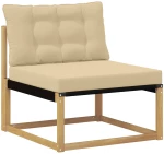 vidaXL Σειρά Καναπέ Εξωτερικού με μαξιλάρι 9 pcs Λευκό και Μπεζ