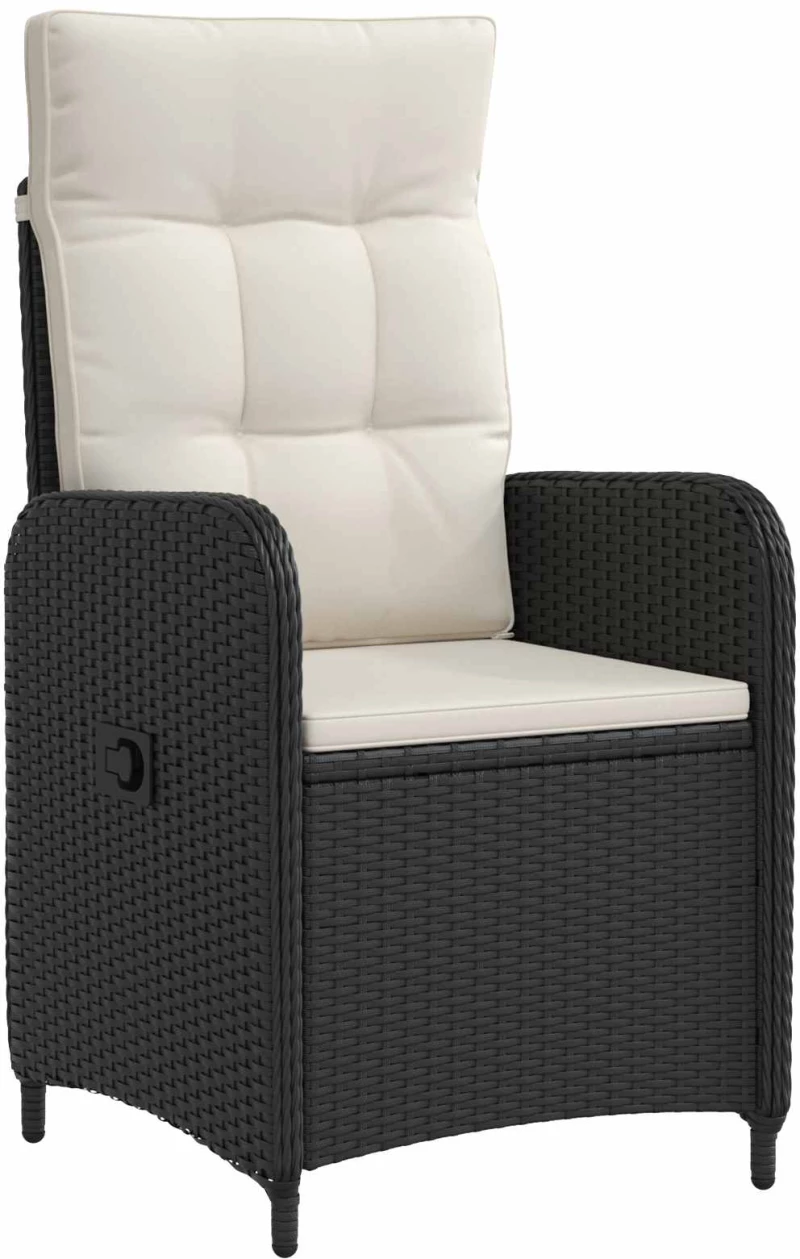 vidaXL Σετ Τραπέζι Καναπέ με μαξιλάρι 7 pcs Μαύρο και Κρεμ Λευκό