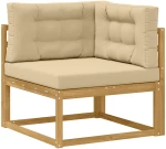 vidaXL Σειρά Καναπέ Εξωτερικού με μαξιλάρι 9 pcs Λευκό και Μπεζ