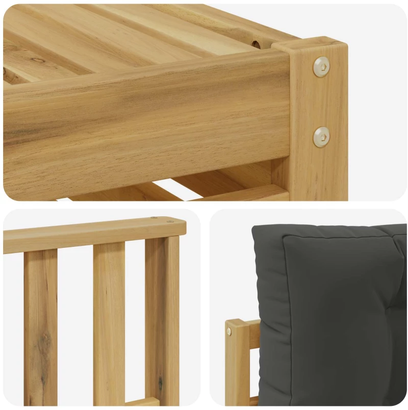 vidaXL Σειρά Καναπέ Εξωτερικού με μαξιλάρι 9 pcs Άσπρο και Ανθρακί