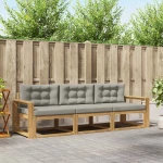 vidaXL Σειρά Καναπέ Εξωτερικού 3 pcs Λευκό και Ανοιχτό Γκρι
