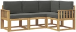 vidaXL Σειρά Καναπέ Εξωτερικού με μαξιλάρι 4 pcs Άσπρο και Ανθρακί