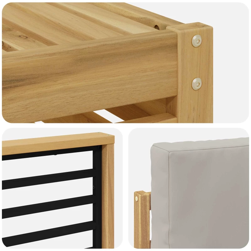 vidaXL Σειρά Καναπέ Εξωτερικού 4 pcs Λευκό και Ανοιχτό Γκρι