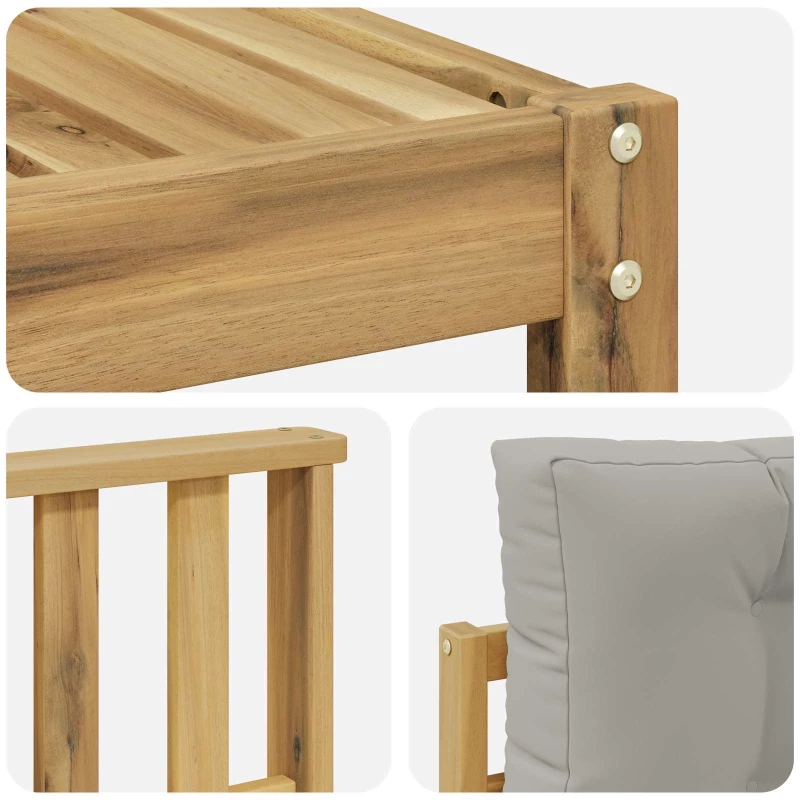 vidaXL Σειρά Καναπέ Εξωτερικού 7 pcs Λευκό και Ανοιχτό Γκρι
