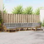 vidaXL Σειρά Καναπέ Εξωτερικού 7 pcs Λευκό και Ανοιχτό Γκρι