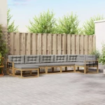 vidaXL Σειρά Καναπέ Εξωτερικού 7 pcs Λευκό και Ανοιχτό Γκρι
