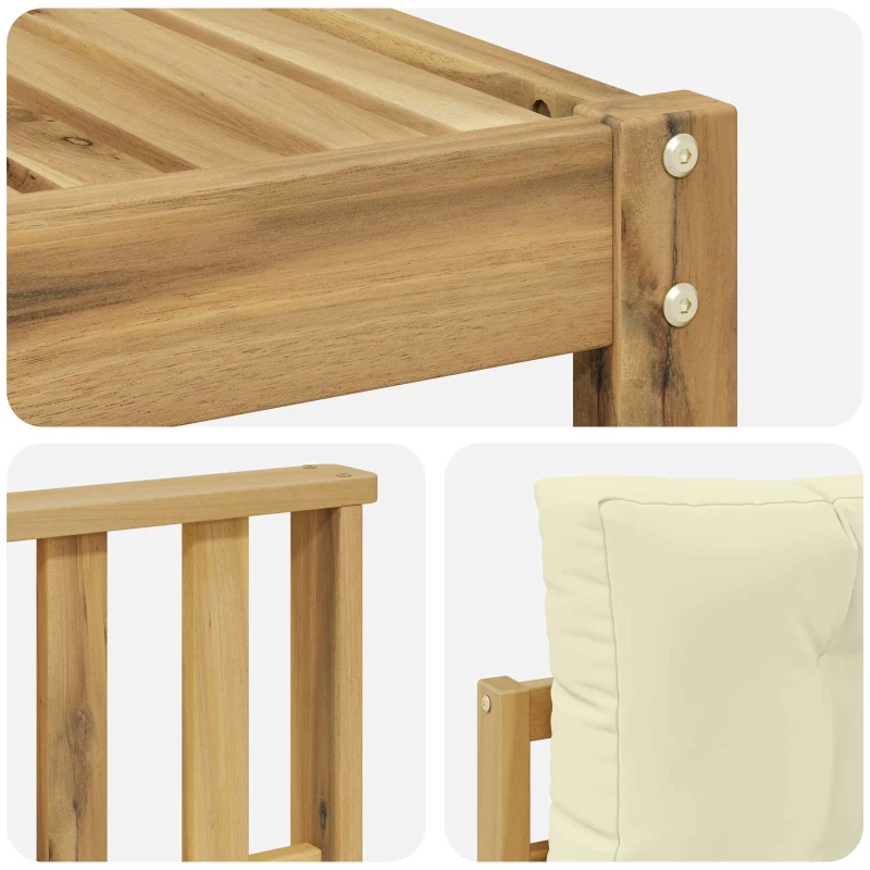 vidaXL Σειρά Καναπέ Εξωτερικού με μαξιλάρι 10 pcs Λευκό και Κρεμ