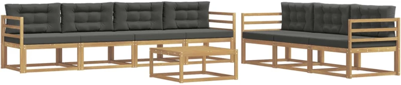 vidaXL Σειρά Καναπέ Εξωτερικού με μαξιλάρι 7 pcs Άσπρο και Ανθρακί
