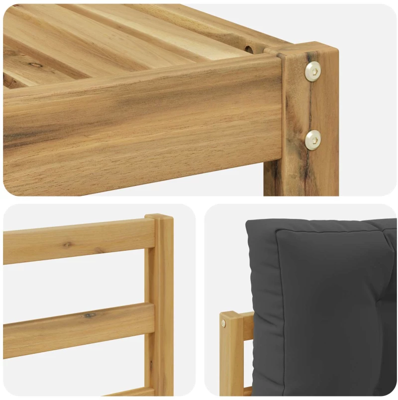 vidaXL Σειρά Καναπέ Εξωτερικού με μαξιλάρι 7 pcs Άσπρο και Ανθρακί