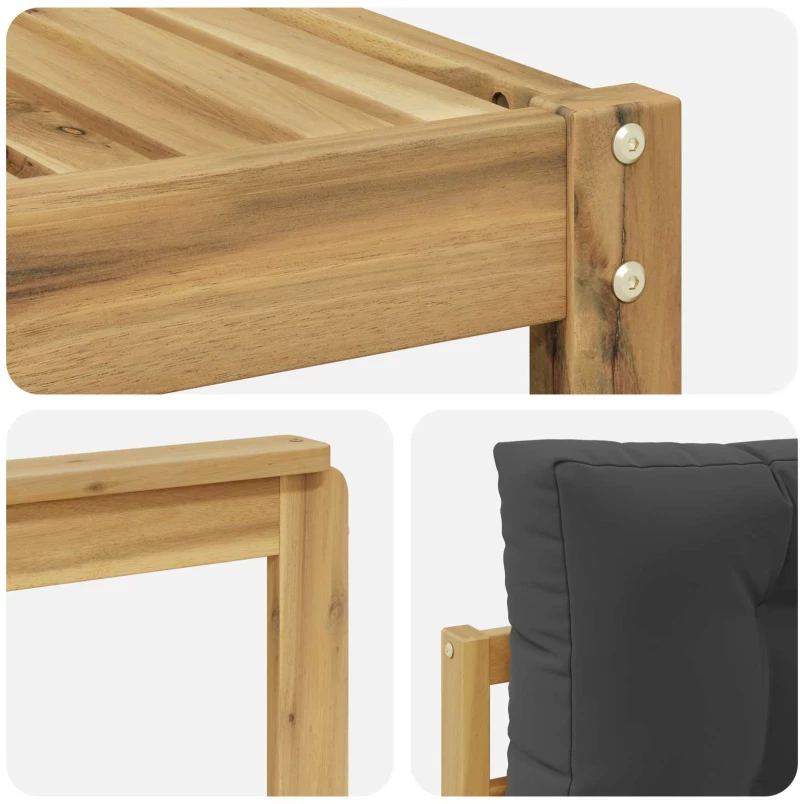 vidaXL Σειρά Καναπέ Εξωτερικού με μαξιλάρι 7 pcs Άσπρο και Ανθρακί