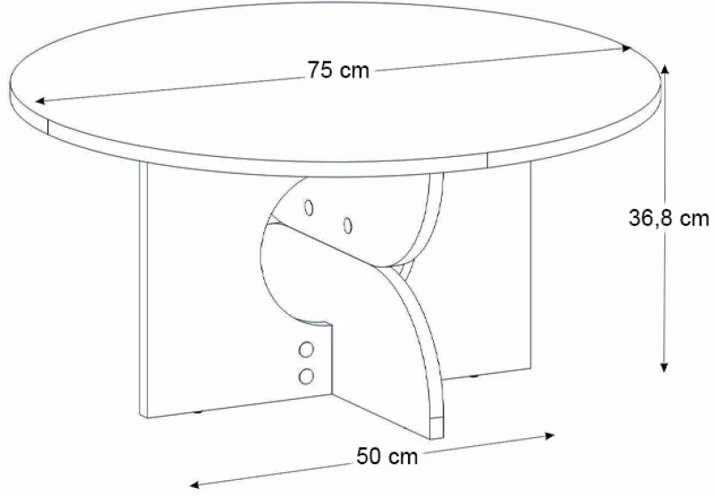 Τραπεζάκι σαλονιού Mara Megapap χρώμα sencron black Ø75x36,8εκ.