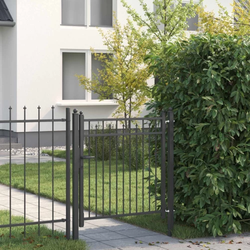 vidaXL Πύλη Φράχτη HORST 100 x 100 cm Μέταλλο Μαύρο Κλειδώσιμο