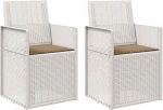 vidaXL Καρέκλες Εστιατορίου Κήπου 2 pcs Λευκό και Taupe PP
