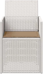 vidaXL Καρέκλες Εστιατορίου Κήπου 2 pcs Λευκό και Taupe PP