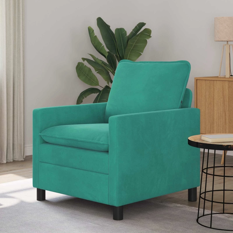 vidaXL Καναπές Τιρκουάζ 76 x 81 x 87,5 εκ Βελούδο