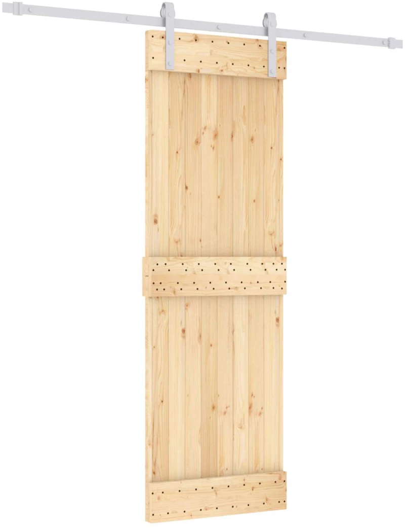 vidaXL Συρόμενη Πόρτα Φυσικό και Λευκό 70 x 210 cm