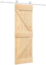 vidaXL Συρόμενη Πόρτα Φυσικό και Λευκό 70 x 210 cm