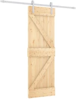 vidaXL Συρόμενη Πόρτα Φυσικό και Λευκό 70 x 210 cm