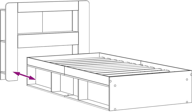 vidaXL Σκελετός κρεβατιού με αποθήκευση Artisan Δρυς 75 x 190 cm